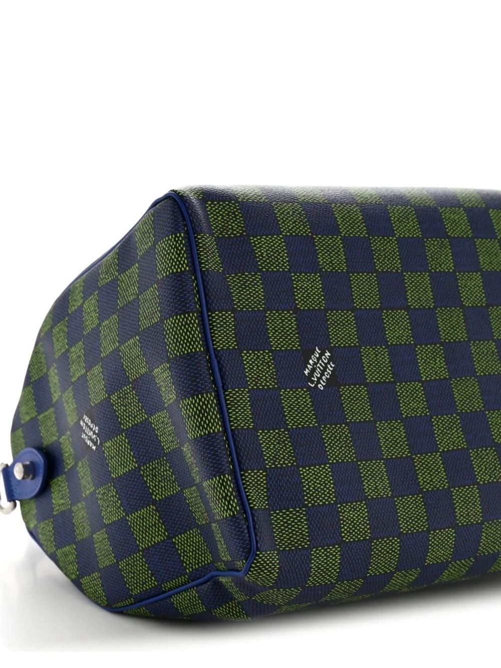 Louis Vuitton Blue & Green Damier Keepall-Style Duffel with LV Charm